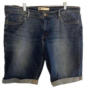 Levi’s Mid Rise Rolled Cuff Denim Shorts